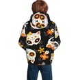 thumbnail image 6 of Kll Unisex Kids Boys Girls Hooded Pocket Pullover Hoodies-Cat Skulls And Flowers, 6 of 9