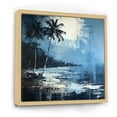 thumbnail image 2 of Designart "Tropical Palms: Blue & Grey Collage III" Coastal Floater Framed Canvas Wall Art, 2 of 5