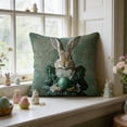 thumbnail image 4 of Decoraciones de Pascua, adornos de Pascua, regalos de Pascua, funda de almohada de conejito de Pascua, animales lindos, decoración de sofá estampada, funda de cojín suave, funda de almohada corta de f, 4 of 6