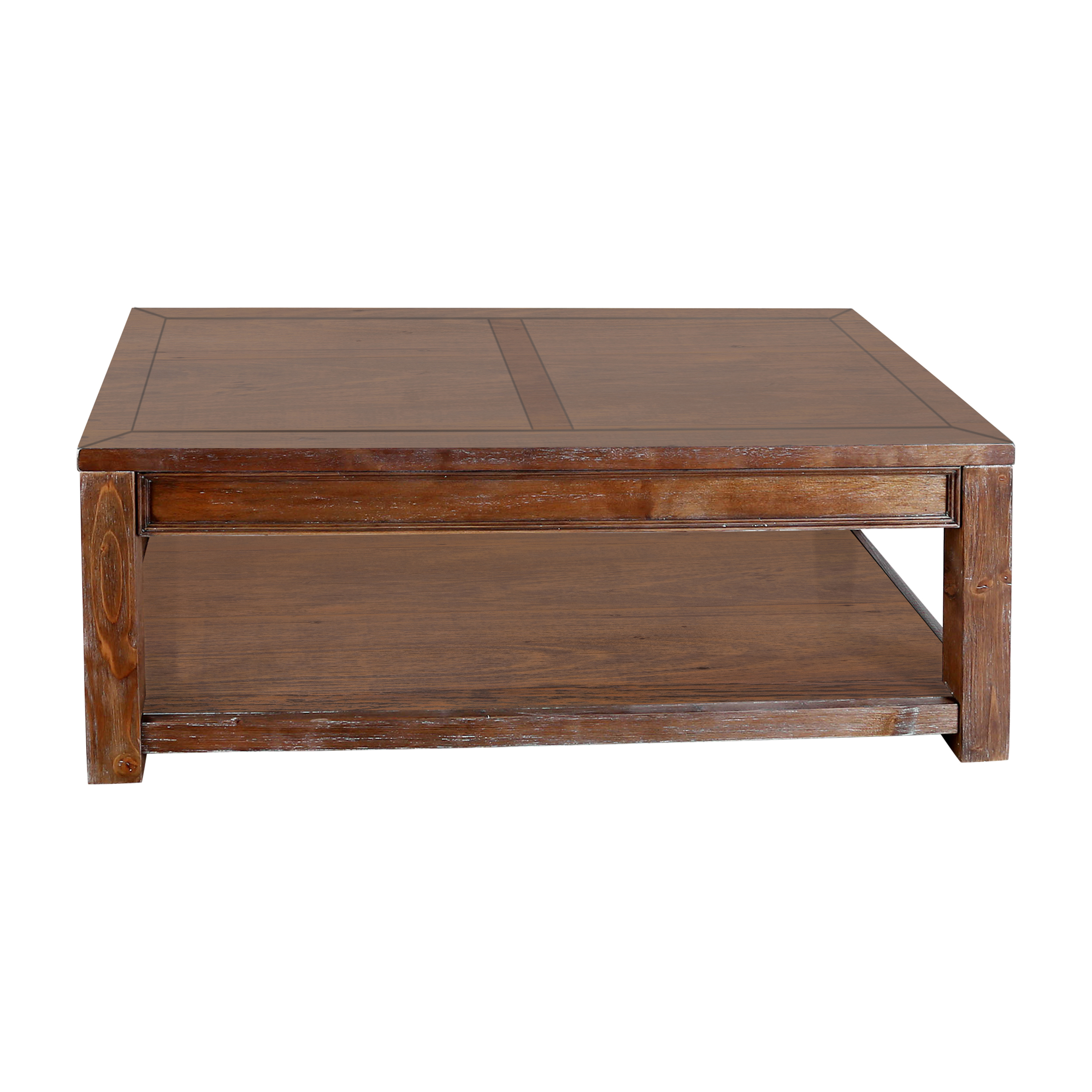 Furniture of America Keller Country Lower Shelf Coffee Table, Oak