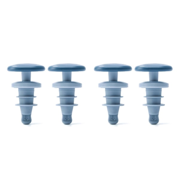 Inteprter 2 piezas de silicona para cocina, cubiertas para botellas de vino tinto, suministros de tapón, botellas portátiles al vacío de champán, Azul 2piezas Inteprter CBP157836