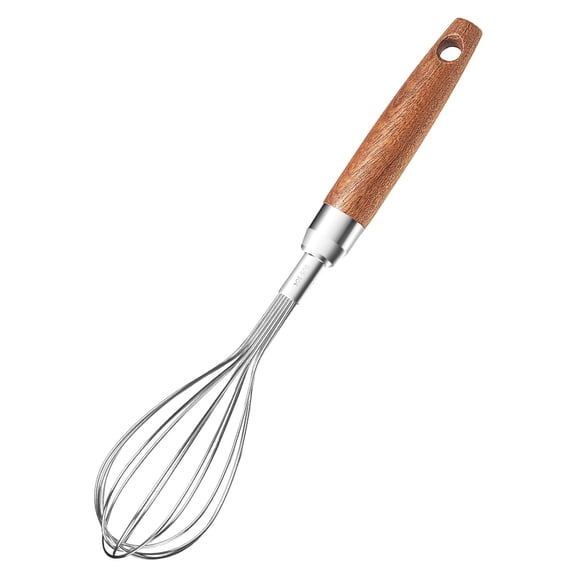 Welcome to my boutique Stainless Steel Wire Wooden Handle Kitchen Multi Function Non Stick Balloon Whisk Egg Beater for Blending Whisking Beating Frothing Stirring Batters