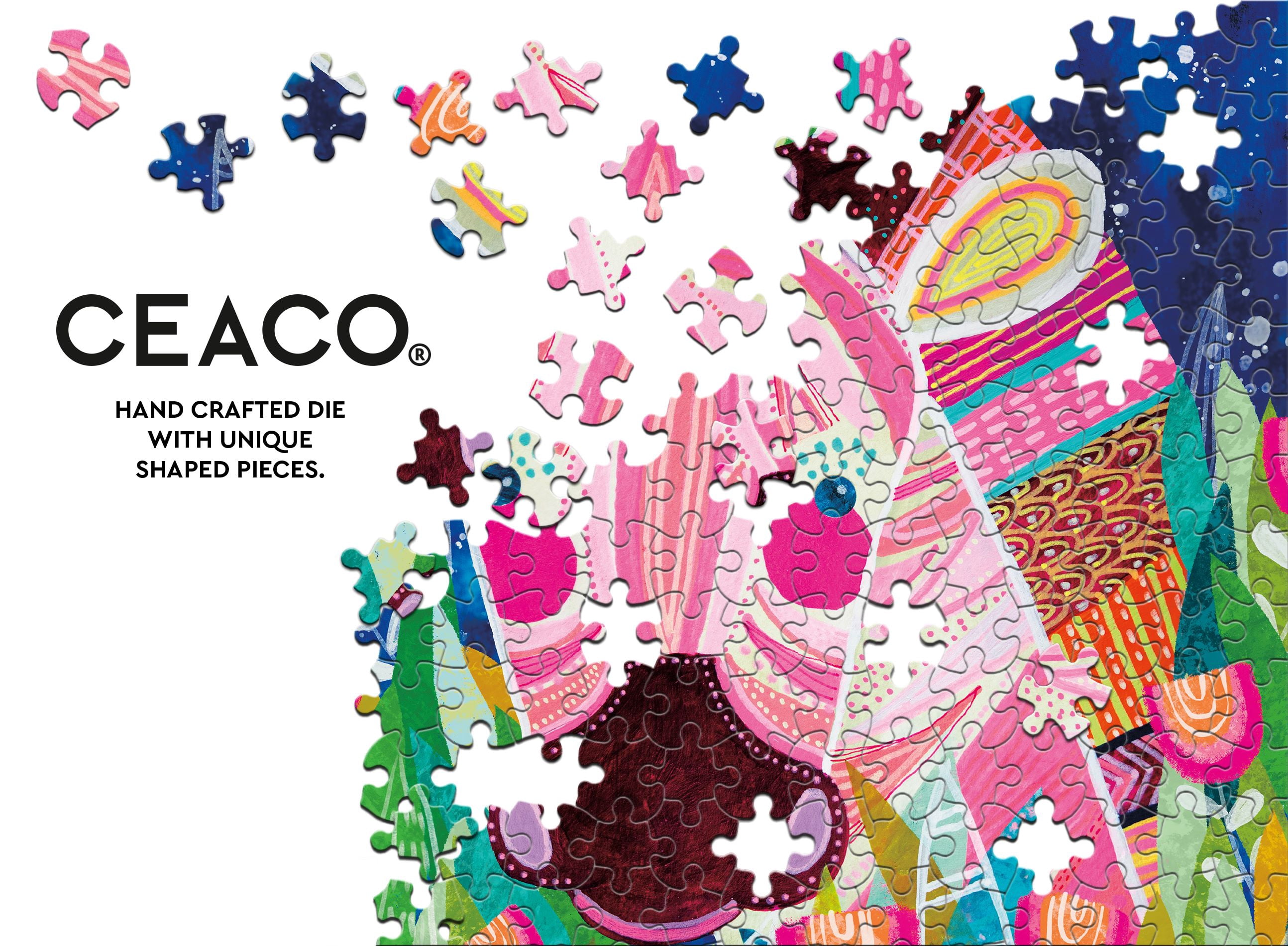 Ceaco Kids Deluxe 100 Piece Colorful Zebra Sensory (Eulalia Mejia) Interlocking Jigsaw Puzzle
