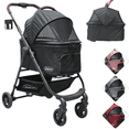 thumbnail image 1 of Carriola para Mascotas Cochecito para Perros y Gatos Pequeños - Medianos Transportadora Extraíble Ligera y Plegable con Freno - Negro, 1 of 7