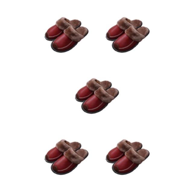 Sonducket Zapatillas de casa Suministros de invierno Calzado cálido Base gruesa Accesorios para el hogar Calentador Mujer Suavidad Vino 26 Type2 NO2