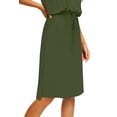 thumbnail image 2 of Vestido casual Simier Fariry Summer para mujer, color verde militar, 2 of 6