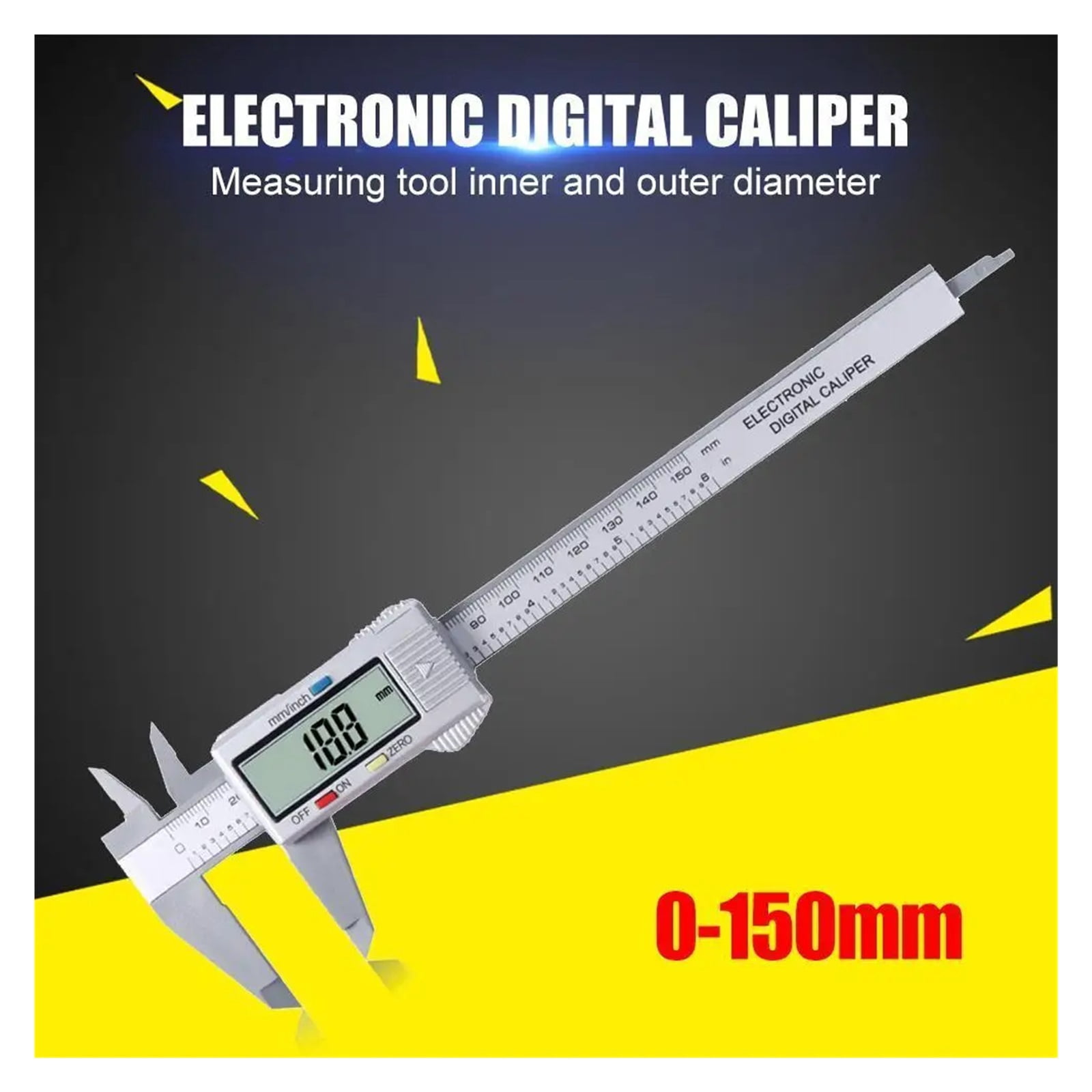 150mm/6Inch Digital Caliper Electronic Carbon Fiber Micrometer With Large LCD Screen Pachymeter For DIY/Household Measuring Tool ,Easy to Operate