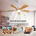 thumbnail image 5 of Eowynic 42 Inch Modern White Ceiling Fans With Lights and Remote, 5 Solid Wood Blades, Reversible DC Motor, 5 of 13