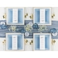 thumbnail image 6 of Combo Set 7.75" Dessert Plates and 10.75" inch Square Blue Plastic Plates with Gold Rim, Disposable China Like Party Plate, Heavy Duty Dinner Charger Plate, Salad, Wedding, Tableware (10), 6 of 7