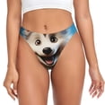 thumbnail image 1 of Balery Blue Sky Cute Wolf Tangas de Algodón para Mujer con Estampado – Ropa Interior Sexy, Transpirable, G-string-Large, 1 of 6