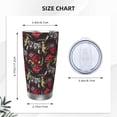 thumbnail image 4 of Picia Vintage Gaming Pattern 20 oz Tumbler Stainless Steel Vacuum Insulated Coffee Ice Cup Double Wall Travel Flask Dual Lid Water Bottle, Eco-friendly Car Cup, 4 of 8