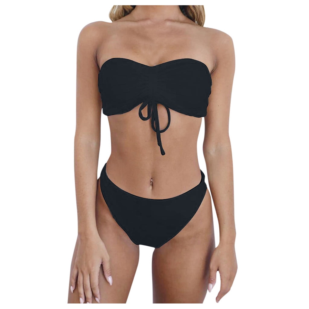 strapless two piece swimsuit