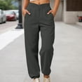 thumbnail image 3 of Joggers for Women Fall Winter Elastic High Waist Straight Leg Relaxed Fit Jogger Sweatpants with Pockets Jogging Pants, 3 of 8