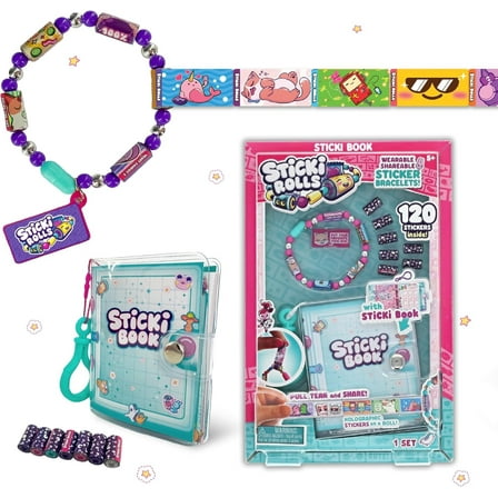 STICKI ROLLS Sticki Book - Wearable & Shareable Sticker Bracelet   Collection Book
