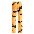 thumbnail image 5 of BWASD Pants for Women Halloween Bat Print Wide Leg Pants with Pockets Comfy Baggy Holiday Party Loungewear Casual Loose Soft Pajama Bottoms Home Daily Wear | M Size, 5 of 6
