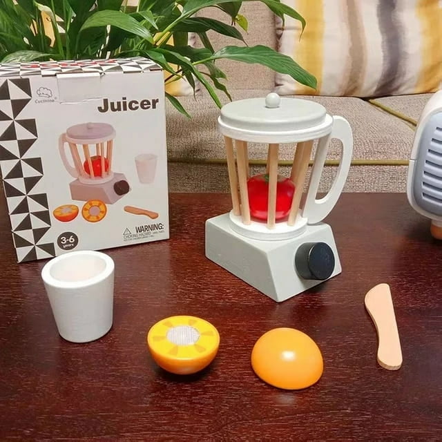 Mini Wooden Kitchen Cooking Toys Sets Pretend Play House Wooden Simulation Toy Toaster Machine Coffee Machine Food Mixer