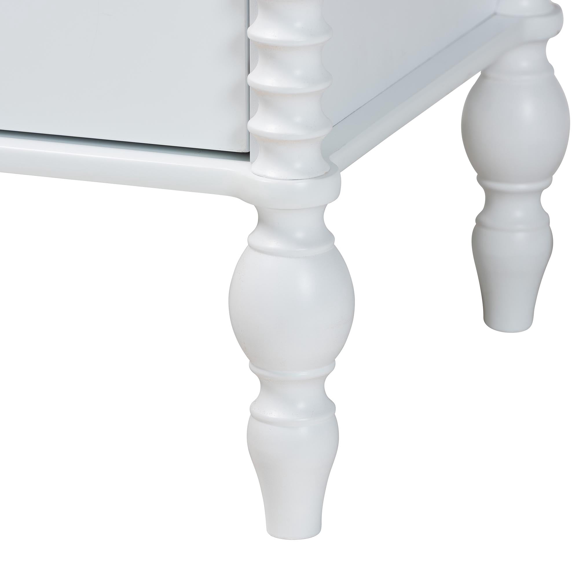 Baxton Studio Callison Farmhouse Bedroom Set, Twin, 4-Piece, White