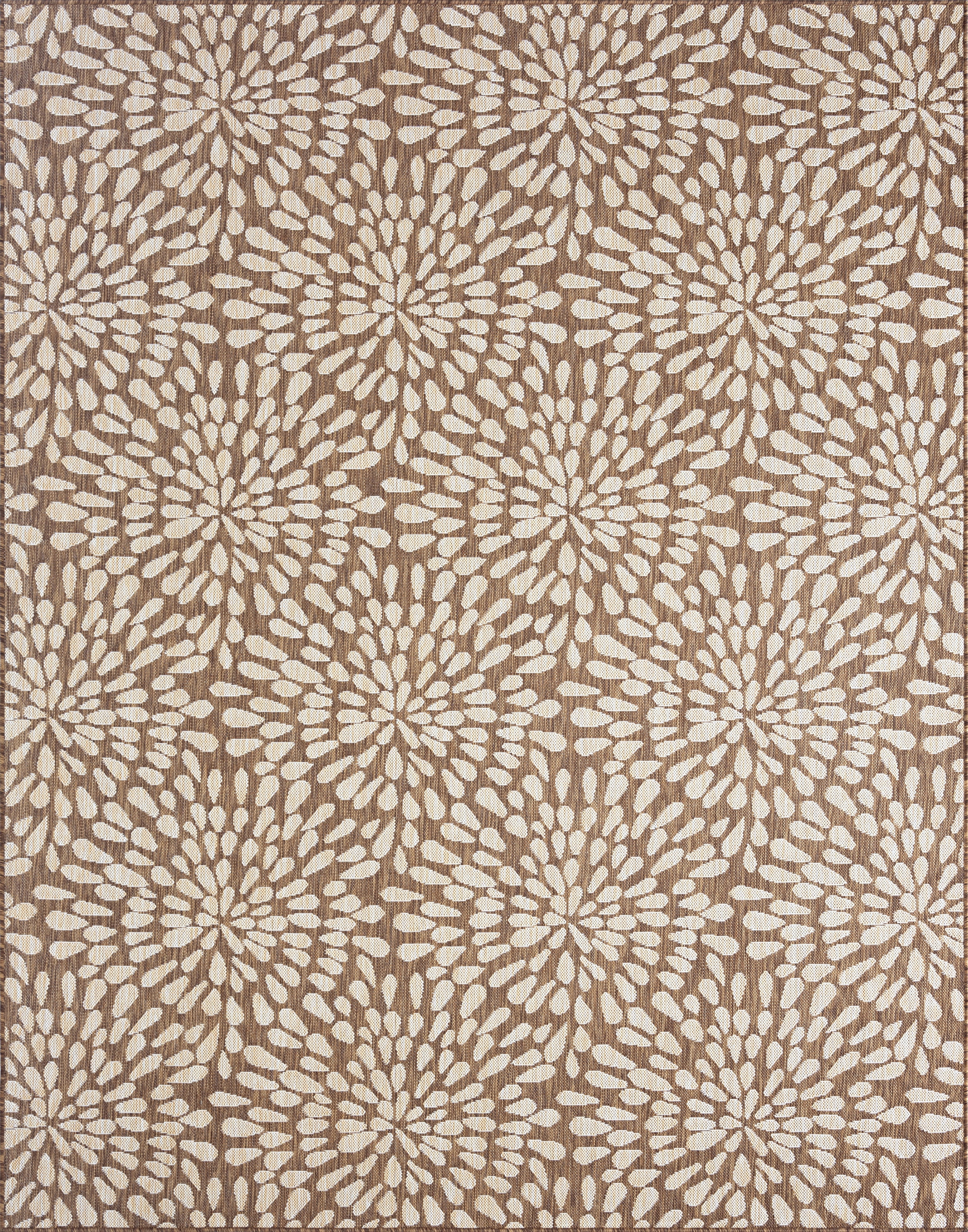8x10 Water Resistant, Large Indoor Outdoor Rugs for Patios, Front Door Entry, Entryway, Deck, Porch, Balcony | Outside Area Rug for Patio | Brown, Floral | Size: 7'11'' x 10'3''