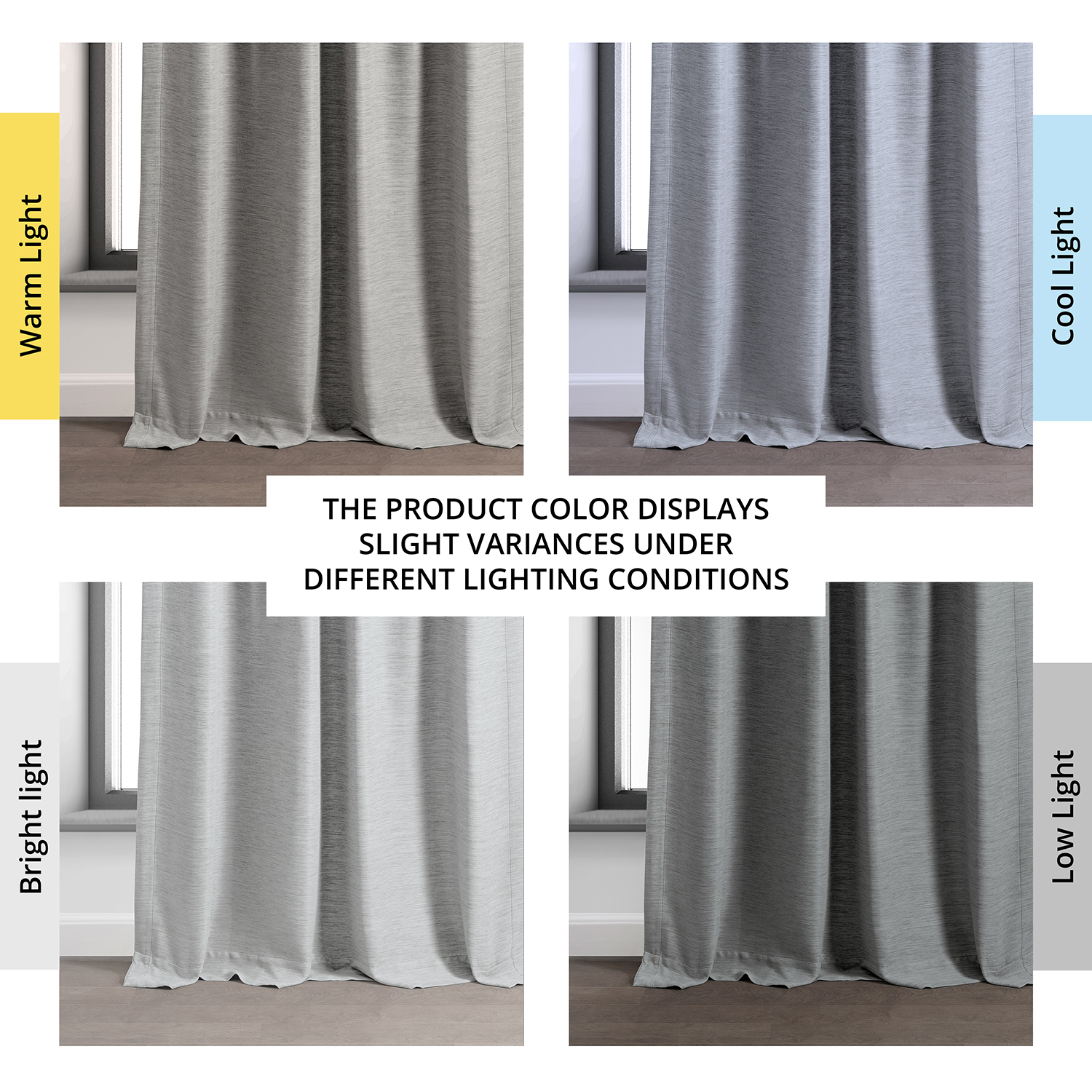 Half Price Drapes Vista Grey Bellino Textured Faux Linen Room Darkening Curtains For Bedroom & Living Room Curtains(1 Panel), Curtains 120 Inches Long, 50W X 120L