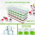 thumbnail image 5 of Silicone Ice Cube Trays With Lids (Pack of 4, Green/Red) Easy-Release 56 pcs Stackable Ice Molds or Ice Cube Trays for freezer with Spill Resistant Removable Lid for Freezer, Cocktail, 5 of 5