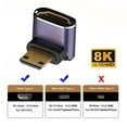 thumbnail image 2 of JSER Up Angled Mini HDMI Male to HDMI 2.1 Female UHD Extension Gold Converter Adapter Support 8K 60hz HDTV, 2 of 7