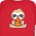 thumbnail image 4 of Inktastic Sloth Pizza Boys or Girls Long Sleeve Toddler T-Shirt, 4 of 5