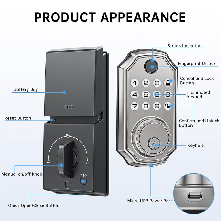 Desloc B200 Fingerprint Smart Lock DESLOC C110 Keyless Entry Door Lock ...