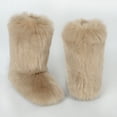 thumbnail image 4 of Gegefur Women's Faux fur Boot Furry Fluffy Short Snow Boot Mid-Calf Boots Warm Comfortable Outdoor Flat Shoes, 4 of 5
