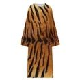 thumbnail image 5 of Tiger Skin Texture Bathrobe Plush Bathrobe Cozy Unisex Winter Bathrobe Warm Water Absorbent, 5 of 9