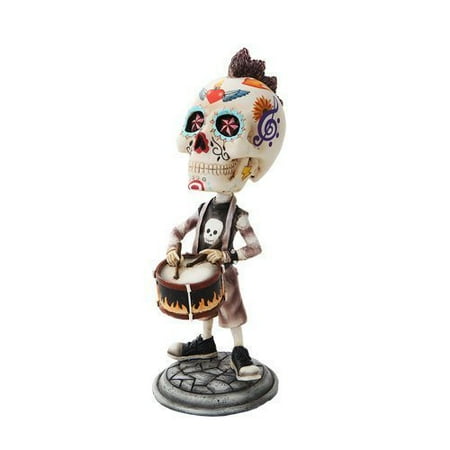 - 7 Inch Day of The Dead Bobblehead Snare Drummer Player Figurine