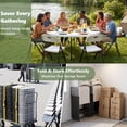 thumbnail image 5 of WASUHE 4 Pack White Folding Chairs with Enhanced Iron Frame, Stackable Plastic Folding Chairs for Party, Wedding, Meeting Room. Weight Capacity 350 lbs, 5 of 9
