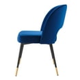 thumbnail image 4 of Side Dining Chair, Set of 2, Velvet, Blue Navy, Modern Contemporary Urban Design, Kitchen Room Cafe Bistro Restaurant Hospitality, 4 of 6