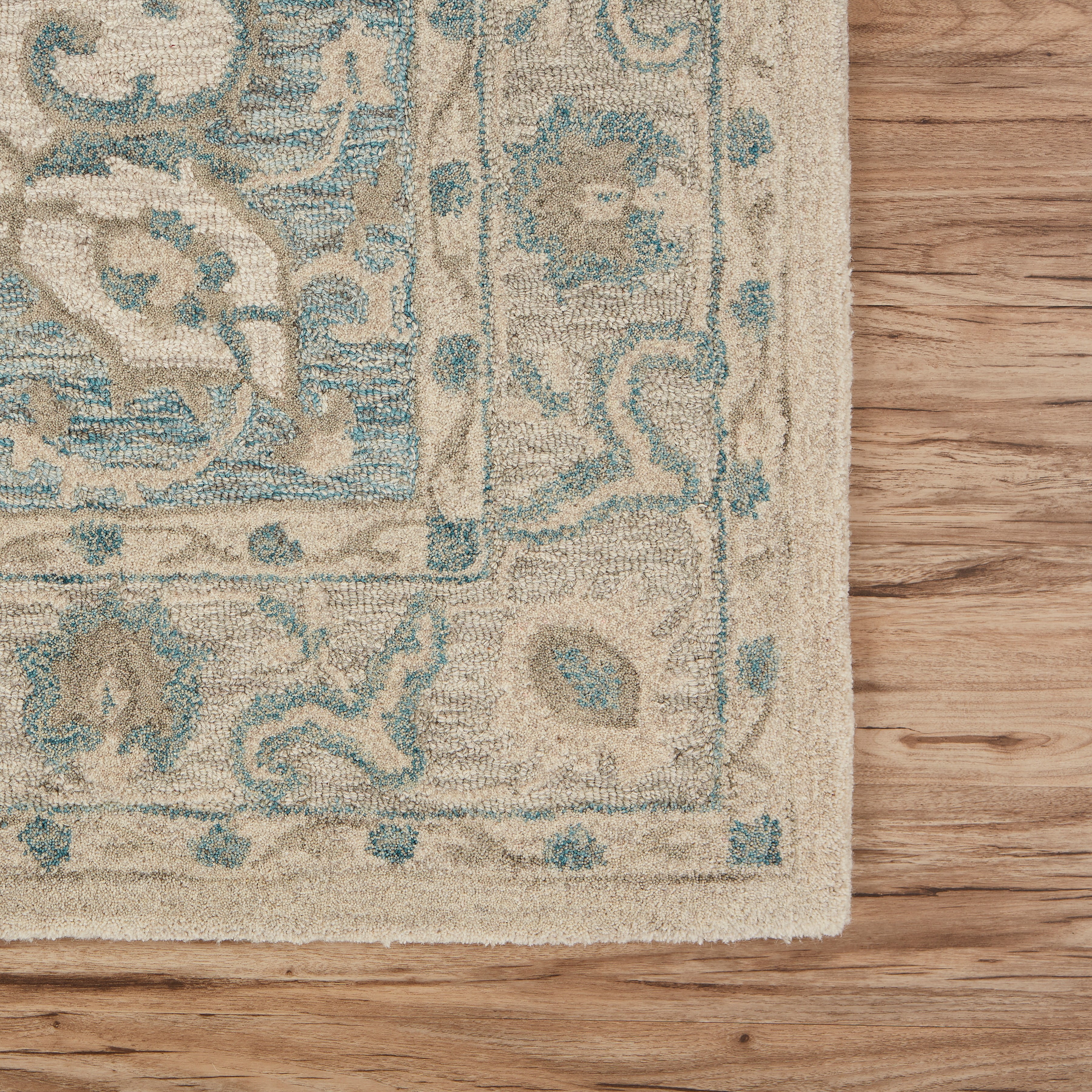 Ox Bay Epoch 7'9" x 9'9" Blue/Ivory Medallion Hand-Tufted Wool Blend Indoor Area Rug