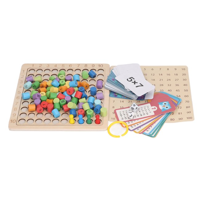 Match Multiplication Toy, Wooden Children Multiplication Board Educational For Preschool For Boys Girls