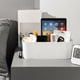 thumbnail image 4 of Cesta de almacenamiento de plástico blanco para mesita de noche con ganchos | Organizador bajo la cama para dormitorios y universidades | Cesta de 33 x 11,4 x 12 cm para libros, teléfono y artículos, 4 of 6