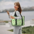 thumbnail image 3 of Rocae Daisies Flowers for Travel Shoulder Bag Top Handle Handbag with Yoga Mat Buckle for Gym, Work, Travel, 3 of 7