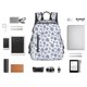 thumbnail image 4 of Disketp Dark Blue Snowflakes Mochila Ligera e Impermeable, Mochila de Día Resistente para Viajes, Senderismo y Uso Diario para Hombre y Mujer, 4 of 7