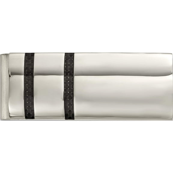 Stainless Steel Polished Black Carbon Fiber Inlay Money Clip (55.23 X 21.5) Made In China srm190