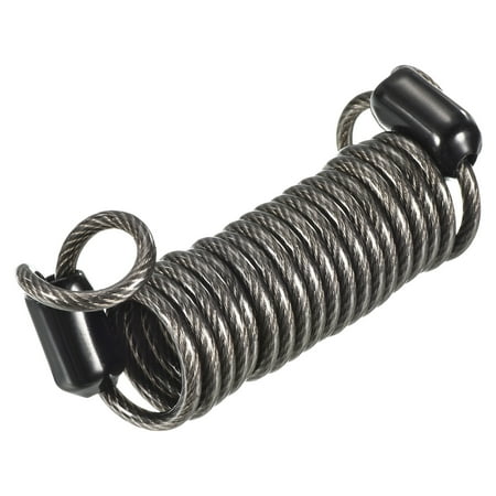 Uxcell Security Cable Coated Spring Rope with Loop 0.1  x 3.28ft (Dia.*L) Black Transparent 2Pcs price history on PriceWatchPro