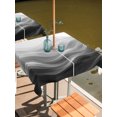 thumbnail image 2 of Outdoor Tablecloth with Umbrella Hole for Patio/Picnic/Party/Camping, Black Grey Ombre Waterproof Table Cloth Square Cover Washable, Summer Beach Ocean Waves Coastal (60"x 60"), 2 of 9