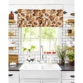 thumbnail image 6 of Fall Curtain Valance for Windows/Kitchen/Living Room/Bedroom, Thanksgiving Rugby Ball Autumn Country Maple Leaf Rod Pocket Window Treatment Short Drape Topper Small Tier Cafe Curtains Panel 42X12, 6 of 7