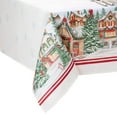 thumbnail image 3 of Elrene Storybook Christmas Village Holiday Tablecloth 70" Round, 3 of 5