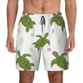 thumbnail image 3 of Uemuo Cute Turtle Pattern Mens Swim Trunks Quick Dry Board Shorts with Mesh Lining, Stretch Beach Shorts Quick Dry No-Chafing Board Shorts-Small, 3 of 9