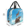 thumbnail image 3 of Disketp Elephant Giraffe for Insulated Lunch Bag for Women and Men, Perfect for Work, Hiking, Picnic, 3 of 8