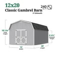 thumbnail image 3 of Little Cottage Co. 12x20 Classic Gambrel Barn with 6 ft. Sidewalls, Outdoor Wood Storage Shed Do-It-Yourself Precut Kit, 3 of 13