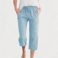 thumbnail image 3 of XXWXYD Girls Capr𝗂 Pants Gingha𝗆 Straight Leg Drawstring Elastic High Waist Casual Cropped Pant Loose Fit Summer Outfit Teen Kids Girls Summer Lightweight Cargo Shorts 4-14 Years, 3 of 8