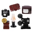 thumbnail image 1 of 1 Set Doll House Electric Appliance Miniature Television Kerosene Lamp Suitcase Phonograph, 1 of 4
