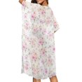 thumbnail image 4 of HELLHERO Vacation Vibe Beach Cover Up for Summer High Quality Fabrics Casual Bathing Suit Cover Up Pink Roses Pattern, 4 of 6
