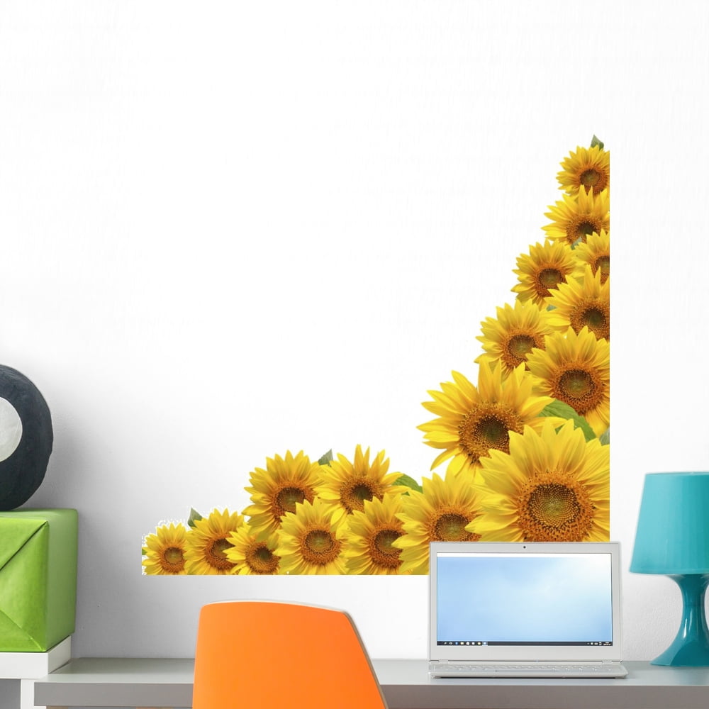 Sunflower Wall Decal by Wallmonkeys Peel and Stick Graphic (24 in H x