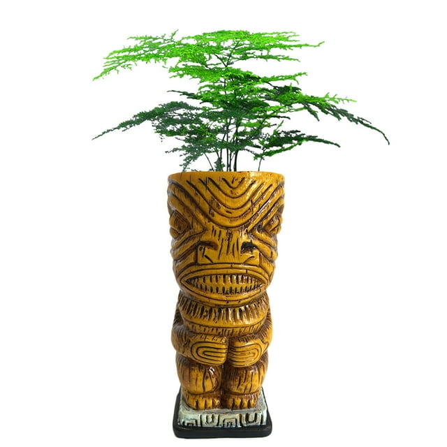 Flowerpots with Dish Ceramic, Roman Synthetic Flowerpot Style Resin Character Shape Lmitated Patio & Garden, Flower Pots